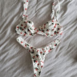 For Love and Lemons Love Song Rosebud Bra and Thong